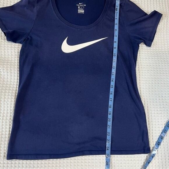 Women's Nike Dri-Fit Scoop Neck Navy Medium Athletic Top - Picture 4 of 6